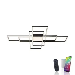 Plafonnier Paul Neuhaus Q-Asmin Led Noir, 2 Lumieres, Telecommandes