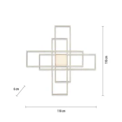 Plafonnier Paul Neuhaus Q-Asmin Led Noir, 2 Lumieres, Telecommandes