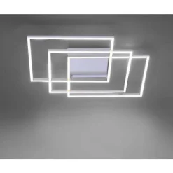 Plafonnier Paul Neuhaus Q-Inigo Led Nickel Mat, 3 Lumieres, Telecommandes