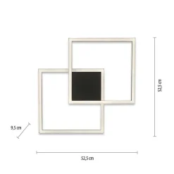Plafonnier Paul Neuhaus Q-Marko Led Noir, 1 Lumiere, Telecommandes, Changeur De Couleurs