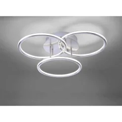 Plafonnier Paul Neuhaus Q-Nevio Led Nickel Mat, 3 Lumieres, Telecommandes