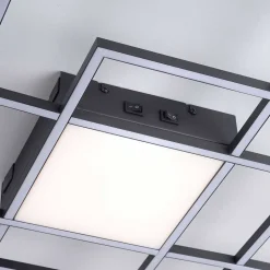Plafonnier Paul Neuhaus Q-Asmin Led Noir, 1 Lumiere, Telecommandes