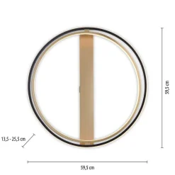 Plafonnier Paul Neuhaus Q-Beluga Led Or, 1 Lumiere, Telecommandes
