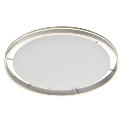 Plafonnier Paul Neuhaus Q-Vito Led Acier Inoxydable, 1 Lumiere, Telecommandes