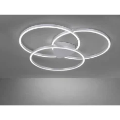 Plafonnier Paul Neuhaus Q-Kate Led Argente, 3 Lumieres, Telecommandes