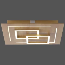 Plafonnier Paul Neuhaus Q-Linea Led Bois Clair, 4 Lumieres, Telecommandes