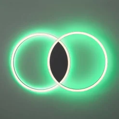 Plafonnier Paul Neuhaus Q-Marko Led Noir, 1 Lumiere, Telecommandes, Changeur De Couleurs