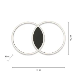 Plafonnier Paul Neuhaus Q-Marko Led Noir, 1 Lumiere, Telecommandes, Changeur De Couleurs