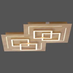 Plafonnier Paul Neuhaus Q-Linea Led Bois Clair, 8 Lumieres, Telecommandes