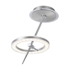 Plafonnier Paul Neuhaus Q-Amy Led Acier Inoxydable, 2 Lumieres, Telecommandes
