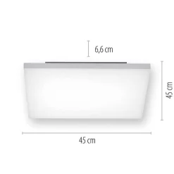 Plafonnier Paul Neuhaus Q-Flag Led Blanc, 1 Lumiere, Telecommandes, Changeur De Couleurs