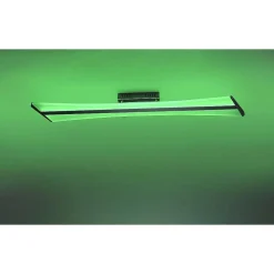 Plafonnier Paul Neuhaus Q-Riller Led Chrome, 2 Lumieres, Telecommandes, Changeur De Couleurs