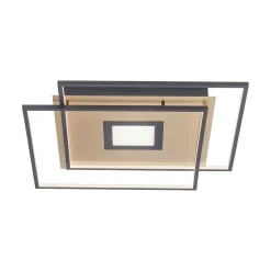 Plafonnier Paul Neuhaus Q-Amira Led Noir, 1 Lumiere, Telecommandes