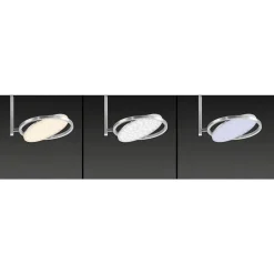 Plafonnier Paul Neuhaus Q-Orbit Led Aluminium, 1 Lumiere, Telecommandes