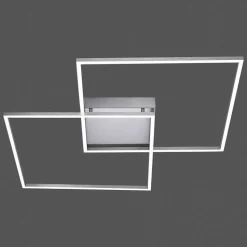 Plafonnier Paul Neuhaus Q-Inigo Led Acier Inoxydable, 2 Lumieres, Telecommandes