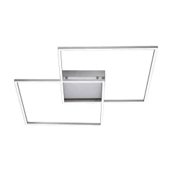 Plafonnier Paul Neuhaus Q-Inigo Led Acier Inoxydable, 2 Lumieres, Telecommandes