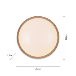 Plafonnier Paul Neuhaus Q-Emilia Led Gris, Couleur Bois, 1 Lumiere, Telecommandes