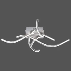 Plafonnier Paul Neuhaus Q-Malina Led Nickel Mat, 4 Lumieres, Telecommandes