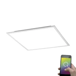 Plafonnier Paul Neuhaus Q-Flag Led Blanc, 1 Lumiere, Telecommandes