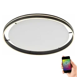 Plafonnier Paul Neuhaus Q-Vito Led Anthracite, 1 Lumiere, Telecommandes