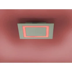 Plafonnier Paul Neuhaus Q-Miran Led Aluminium, 1 Lumiere, Telecommandes, Changeur De Couleurs