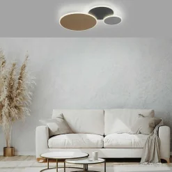 Plafonnier Paul Neuhaus Q-Piato Led Blanc, 1 Lumiere, Telecommandes