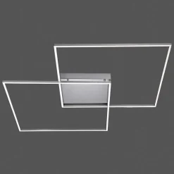 Plafonnier Paul Neuhaus Q-Inigo Led Acier Inoxydable, 2 Lumieres, Telecommandes