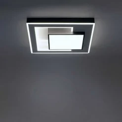 Plafonnier Paul-Neuhaus Q-Alta Led Noir, 1 Lumiere, Telecommandes