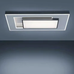 Plafonnier Paul-Neuhaus Q-Alta Led Noir, 1 Lumiere, Telecommandes