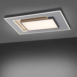 Plafonnier Paul-Neuhaus Q-Alta Led Noir, 1 Lumiere, Telecommandes