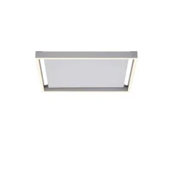 Plafonnier Paul-Neuhaus Q-Kaan Led Acier Brosse, 2 Lumieres, Telecommandes
