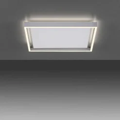 Plafonnier Paul-Neuhaus Q-Kaan Led Acier Brosse, 2 Lumieres, Telecommandes