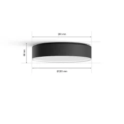 Plafonnier Philips Hue Enrave Led Noir, 1 Lumiere, Telecommandes