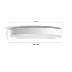 Plafonnier Philips Hue Enrave Led Blanc, 1 Lumiere, Telecommandes