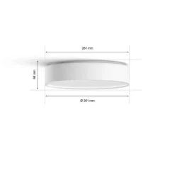 Plafonnier Philips Hue Enrave Led Blanc, 1 Lumiere, Telecommandes