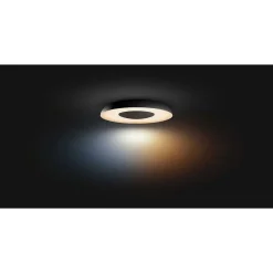 Plafonnier Philips Hue Still Led Noir, 1 Lumiere, Telecommandes