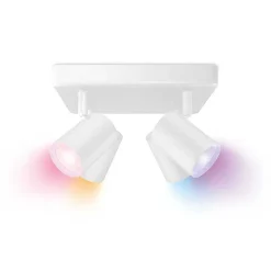 Plafonnier Philips Wiz Imageo Led Blanc, 4 Lumieres, Changeur De Couleurs