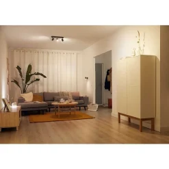 Plafonnier Philips Wiz Imageo Led Noir, 3 Lumieres, Changeur De Couleurs