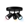 Plafonnier Philips Wiz Imageo Led Noir, 3 Lumieres, Changeur De Couleurs