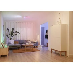 Plafonnier Philips Wiz Imageo Led Blanc, 3 Lumieres, Changeur De Couleurs