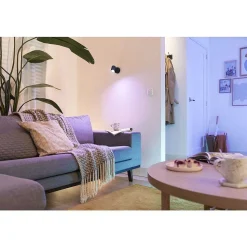 Plafonnier Philips Wiz Imageo Led Noir, 1 Lumiere, Changeur De Couleurs
