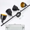 Plafonnier Pistrino Chrome, Noir, 4 Lumieres