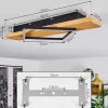 Plafonnier Pompu Led Bois Clair, Noir, 1 Lumiere