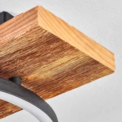 Plafonnier Pompu Led Ecru, Noir, 1 Lumiere