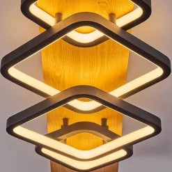 Plafonnier Pompu Led Ecru, Noir, 1 Lumiere