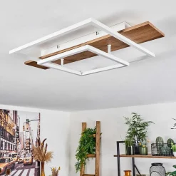 Plafonnier Pompu Led Ecru, Blanc, 1 Lumiere