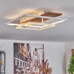 Plafonnier Pompu Led Ecru, Blanc, 1 Lumiere