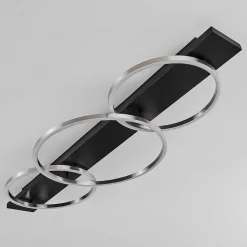 Plafonnier Pompu Led Noir, 3 Lumieres