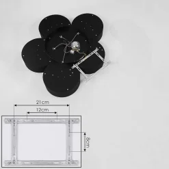 Plafonnier Purus Led Noir, 1 Lumiere