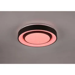 Plafonnier Reality Mona Led Noir, 1 Lumiere, Changeur De Couleurs